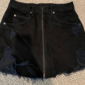 CARMAR Black Denim Mini Skirt